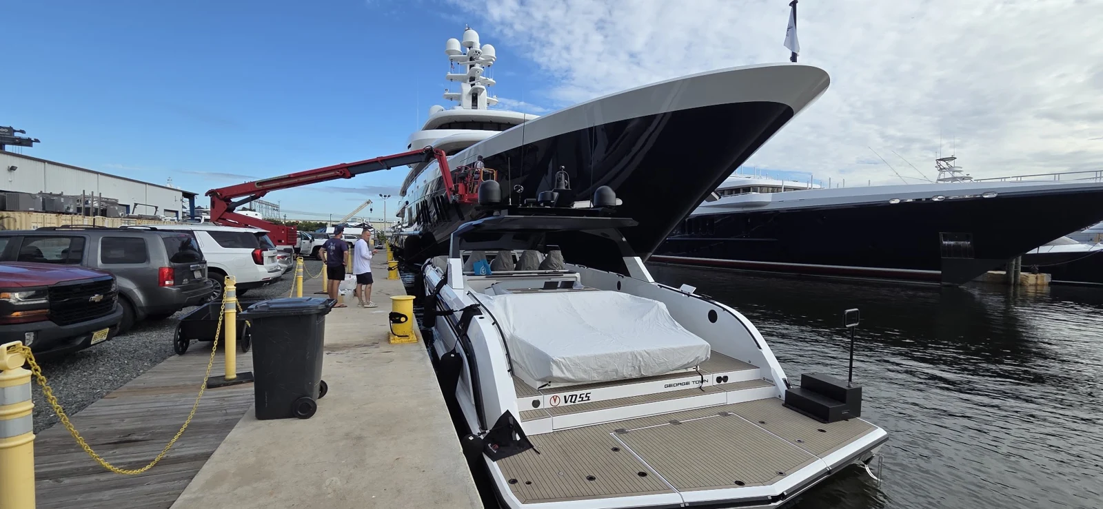 Tender and equipment access alongside the dock